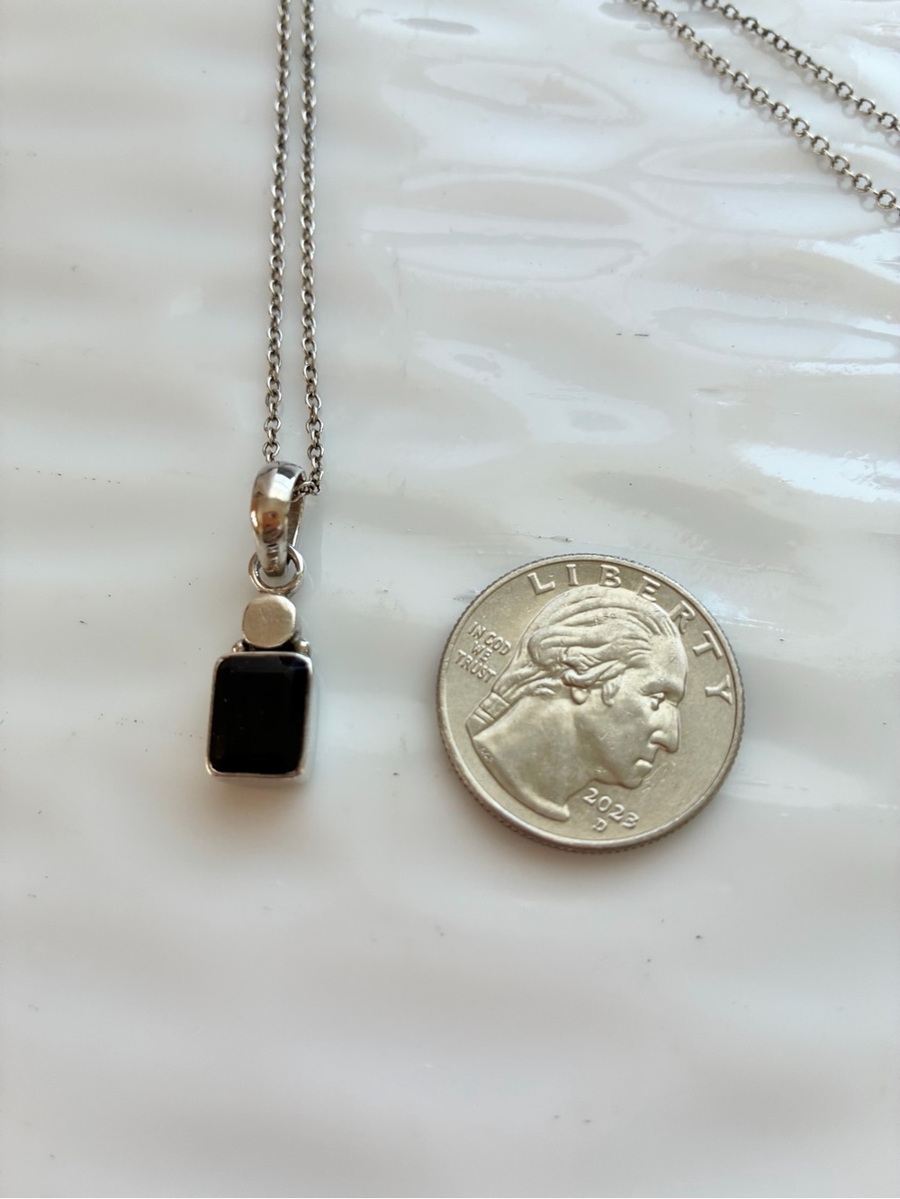 Silpada Sterling Silver Black Onyx Pendant on Silpada Necklace S1215 - Picture 5 of 8